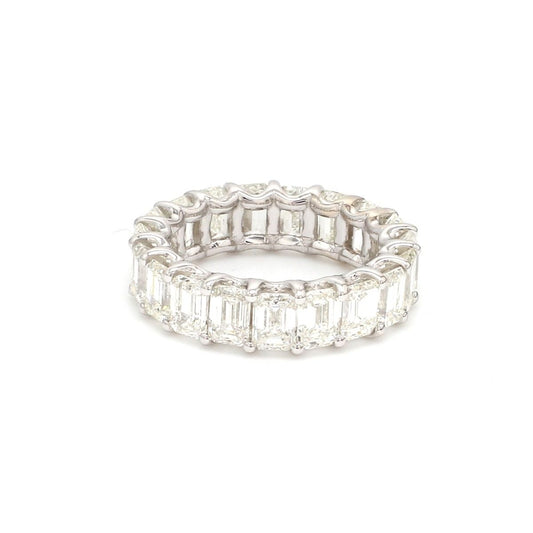 4.20 TCW Baguette Diamond Solid 14 Kt White Gold SI Clarity HI Color Promise Eternity Ring