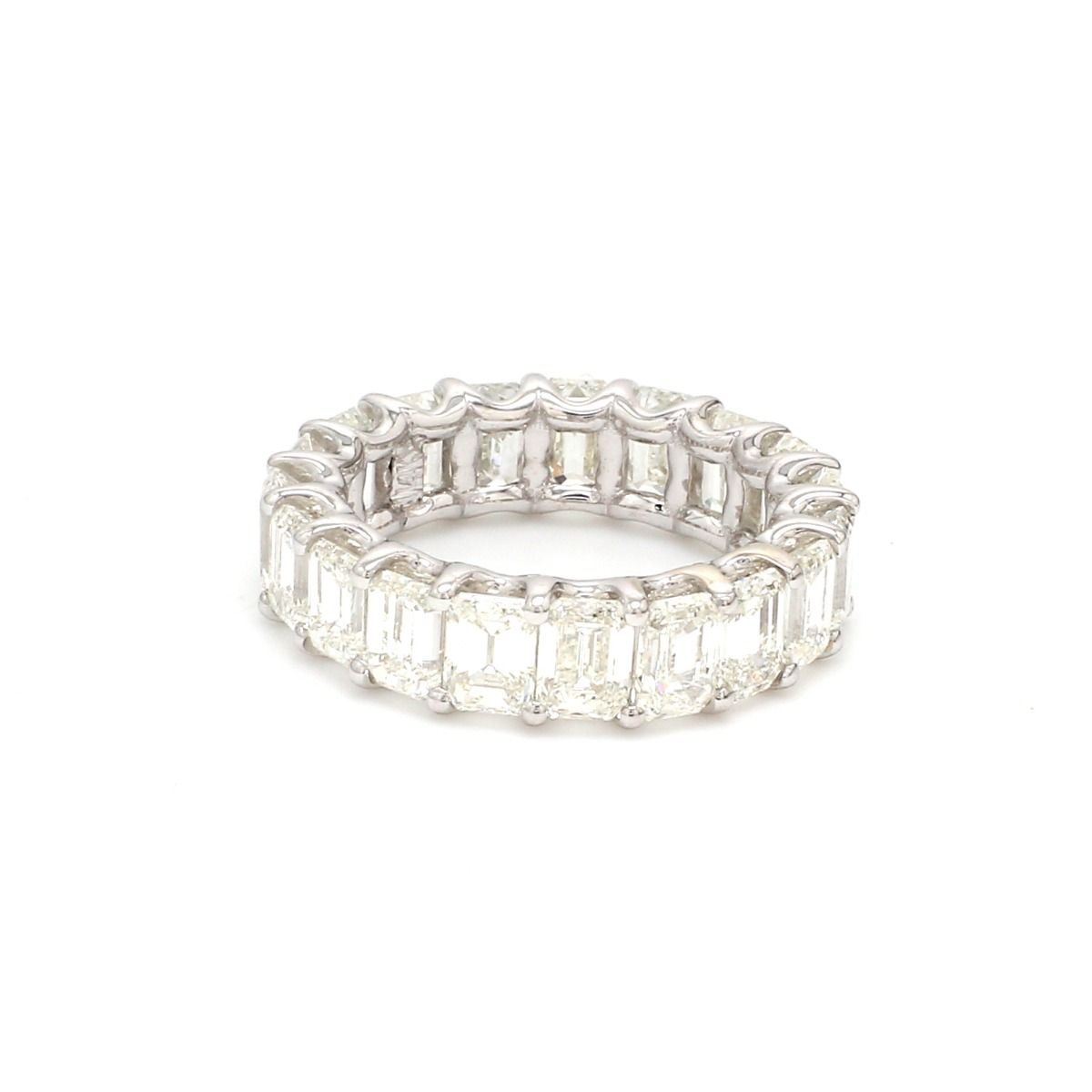 4.20 TCW Baguette Diamond Solid 14 Kt White Gold SI Clarity HI Color Promise Eternity Ring