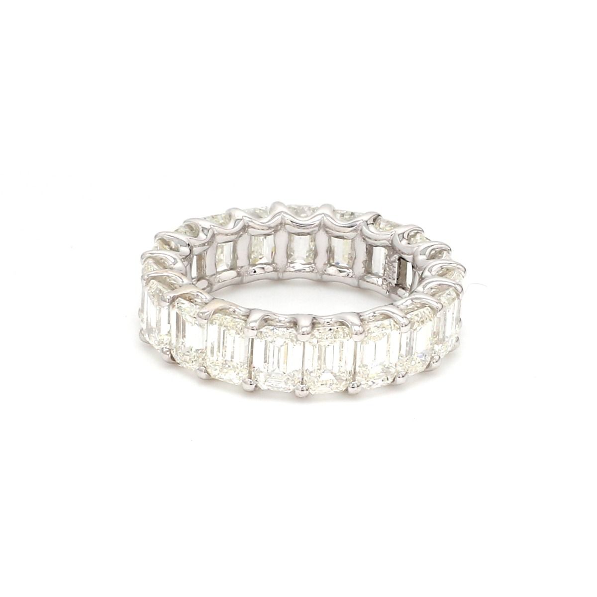 4.20 TCW Baguette Diamond Solid 14 Kt White Gold SI Clarity HI Color Promise Eternity Ring