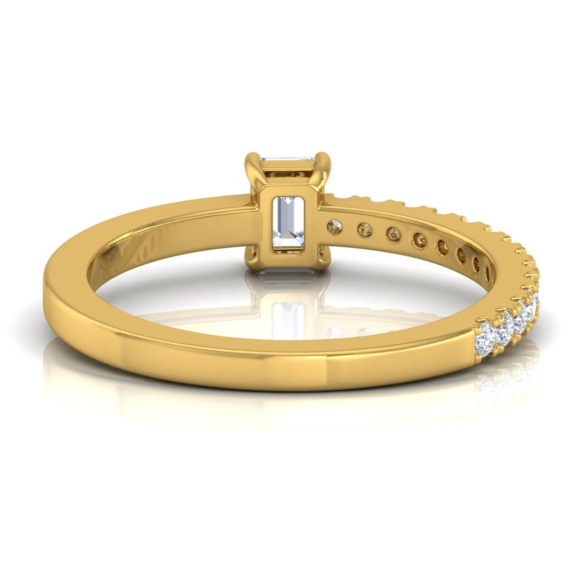 0.53 TCW Baguette Diamond Solid 14 Kt Gold SI Clarity HI Color Diamond Proposal Ring