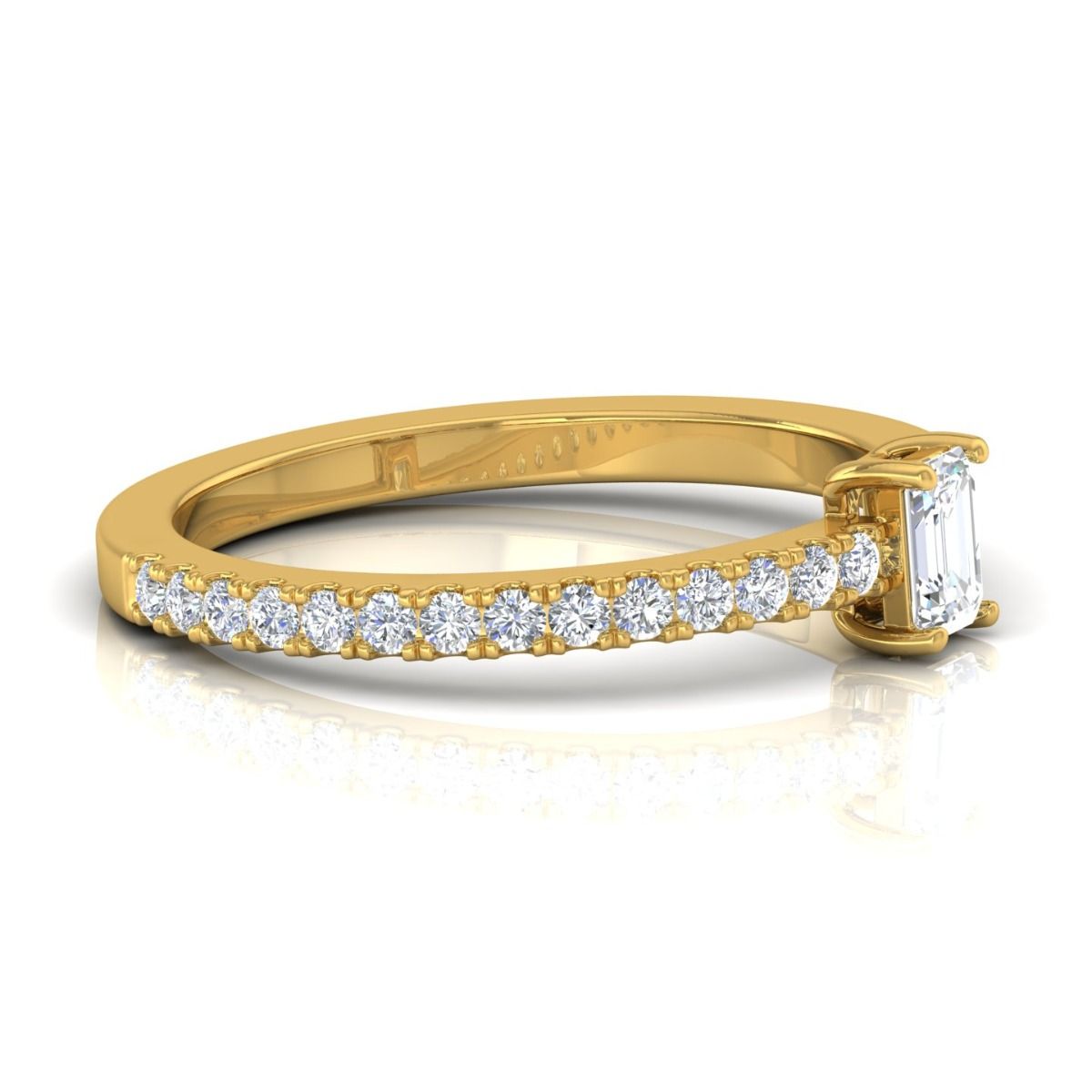 0.53 TCW Baguette Diamond Solid 14 Kt Gold SI Clarity HI Color Diamond Proposal Ring