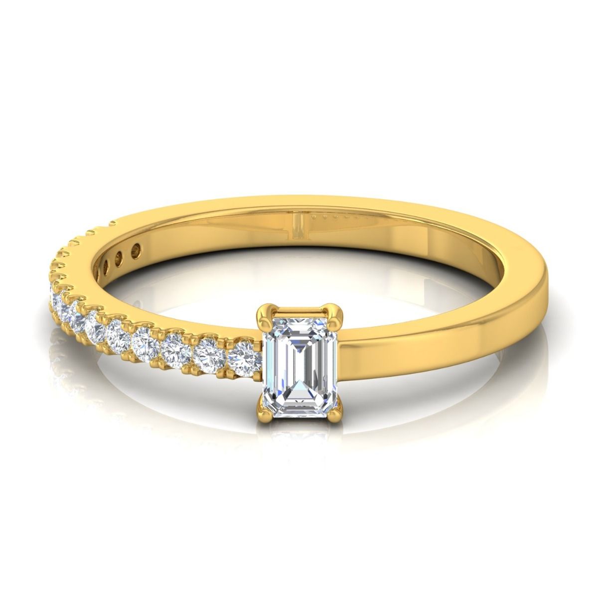 0.53 TCW Baguette Diamond Solid 14 Kt Gold SI Clarity HI Color Diamond Proposal Ring