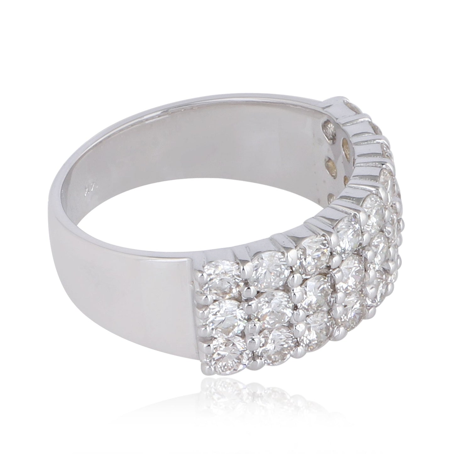 1.75 TCW Solid 14Kt White Gold SI Clarity HI Color Diamond Band Ring Gold Shop Indian Jewelry