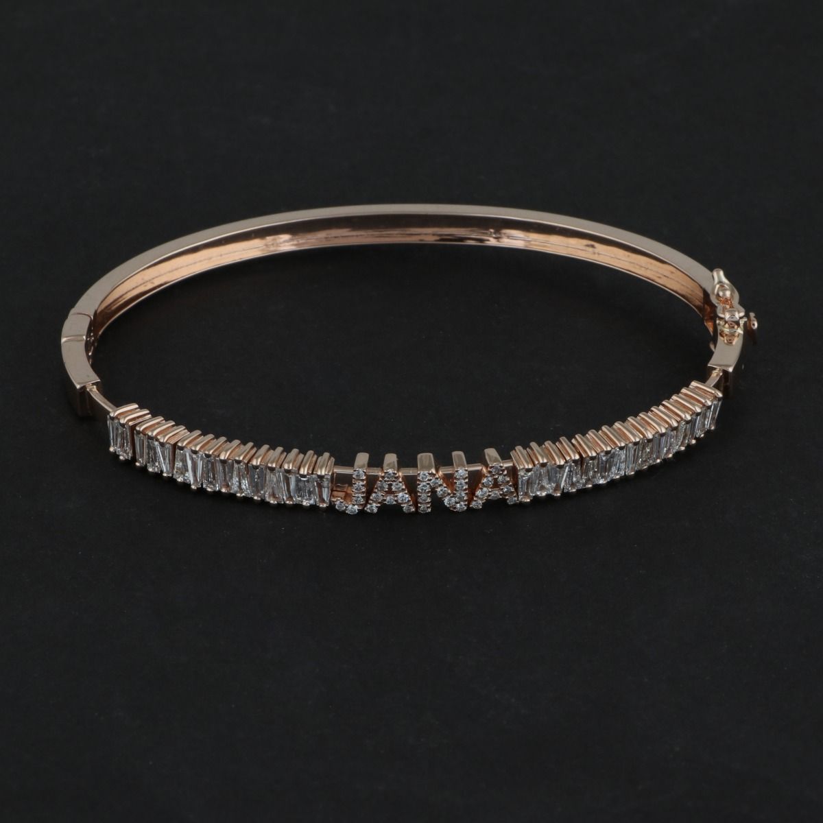 1.6 TCW Solid 14 Kt Rose Gold SI Clarity HI Color Diamond Personalized Bracelet