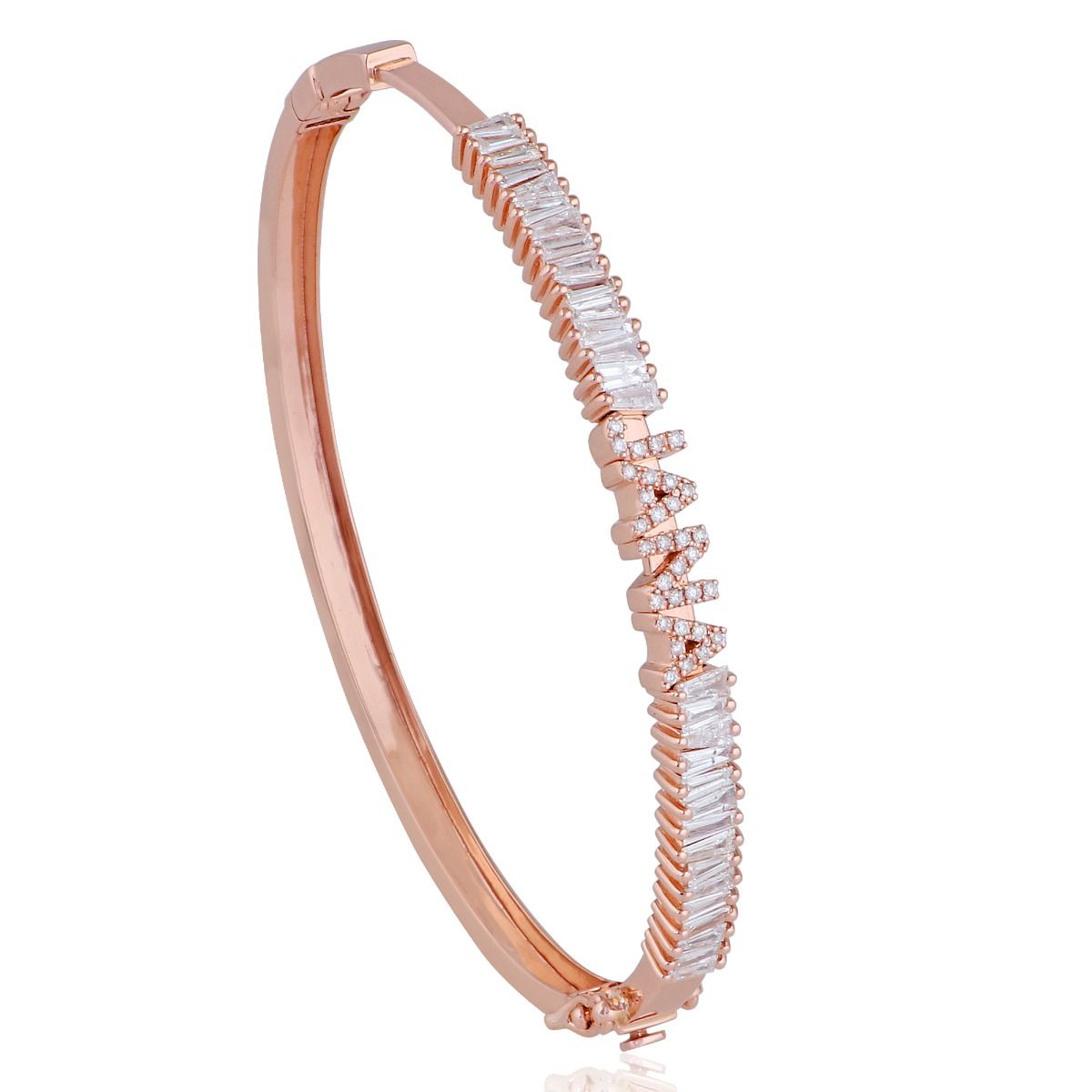 1.6 TCW Solid 14 Kt Rose Gold SI Clarity HI Color Diamond Personalized Bracelet