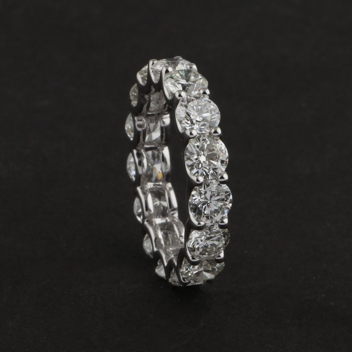 5.04 TCW Solid 14 Kt White Gold SI Clarity HI Color Diamond Promise Eternity Ring