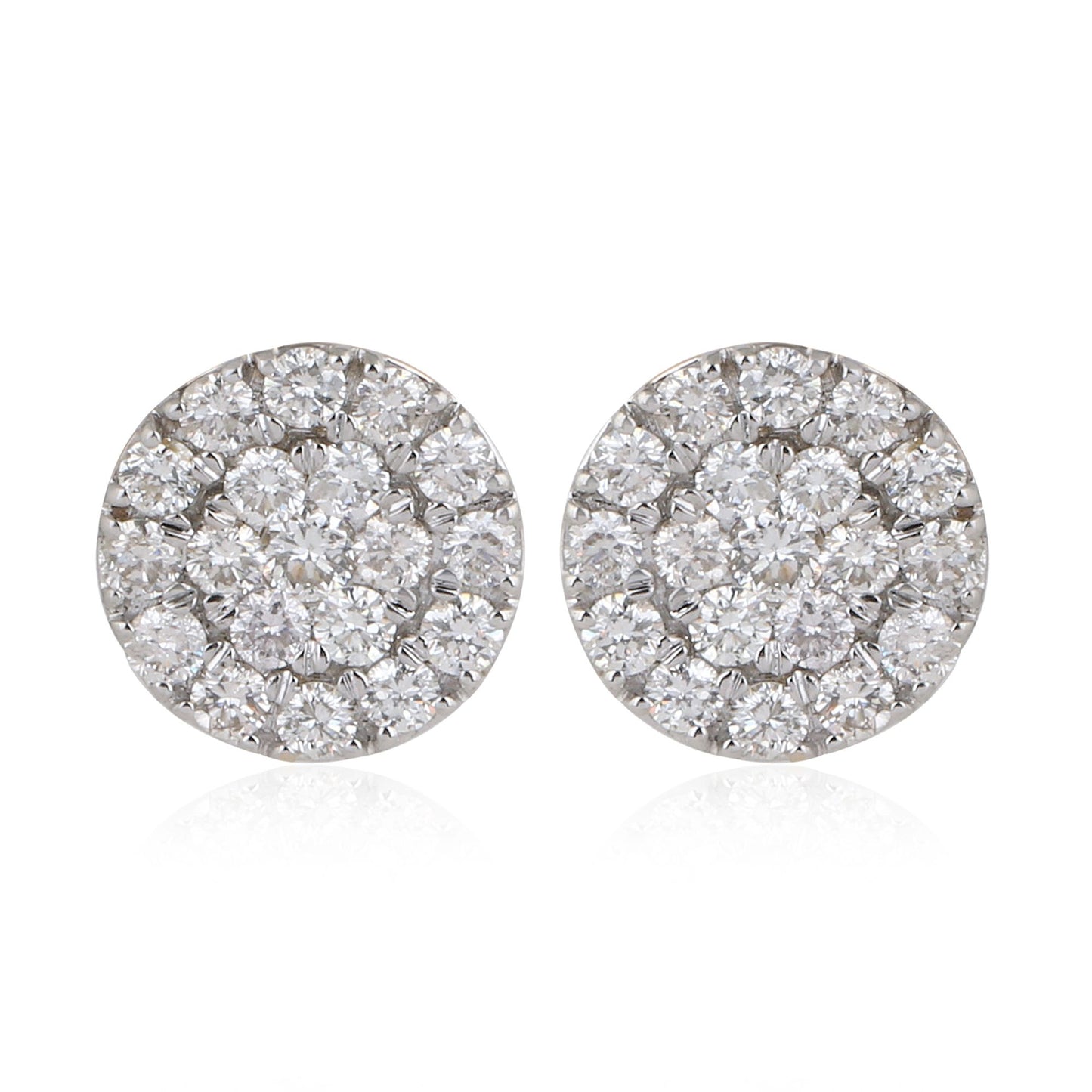 1.15 TCW Solid 14Kt White Gold SI Clarity HI Color Diamond Round Stud Earrings Jewelry