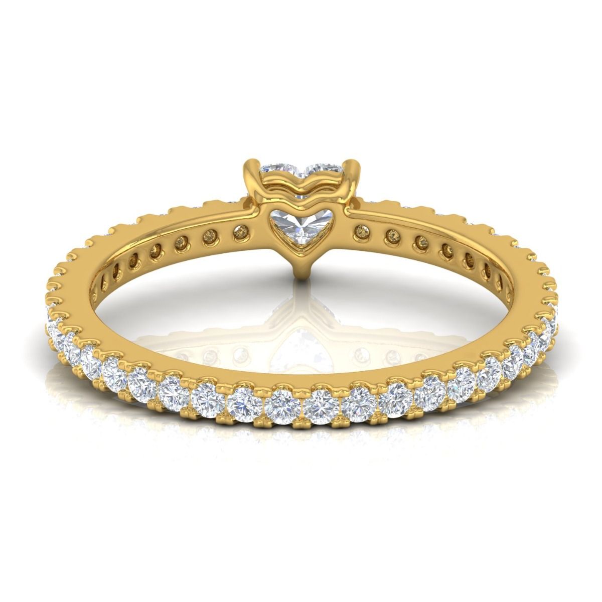 Heart Shaped SI/HI Diamond 0.51 TCW Solid 14 Kt Gold Promise Ring