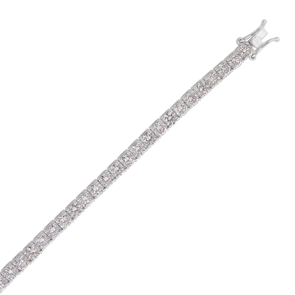 18k White Gold 10.00 TCW SI Clarity HI Color Diamond Tennis Bracelet Jewelry For Women , Gift For Her , Jewelry For Girls