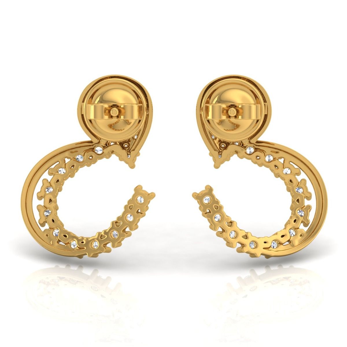 Round Shaped 1.25 TCW SI Clarity HI Color Diamond Solid 18 Kt Gold Fine Stud Earrings