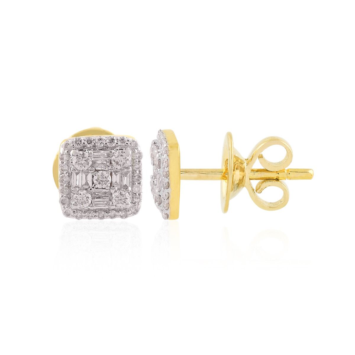 18k Yellow Gold 0.45 TCW SI Clarity HI Color Diamond Small Stud Earrings| Jewelry For Women |Gift For Her |Diamond Earrings