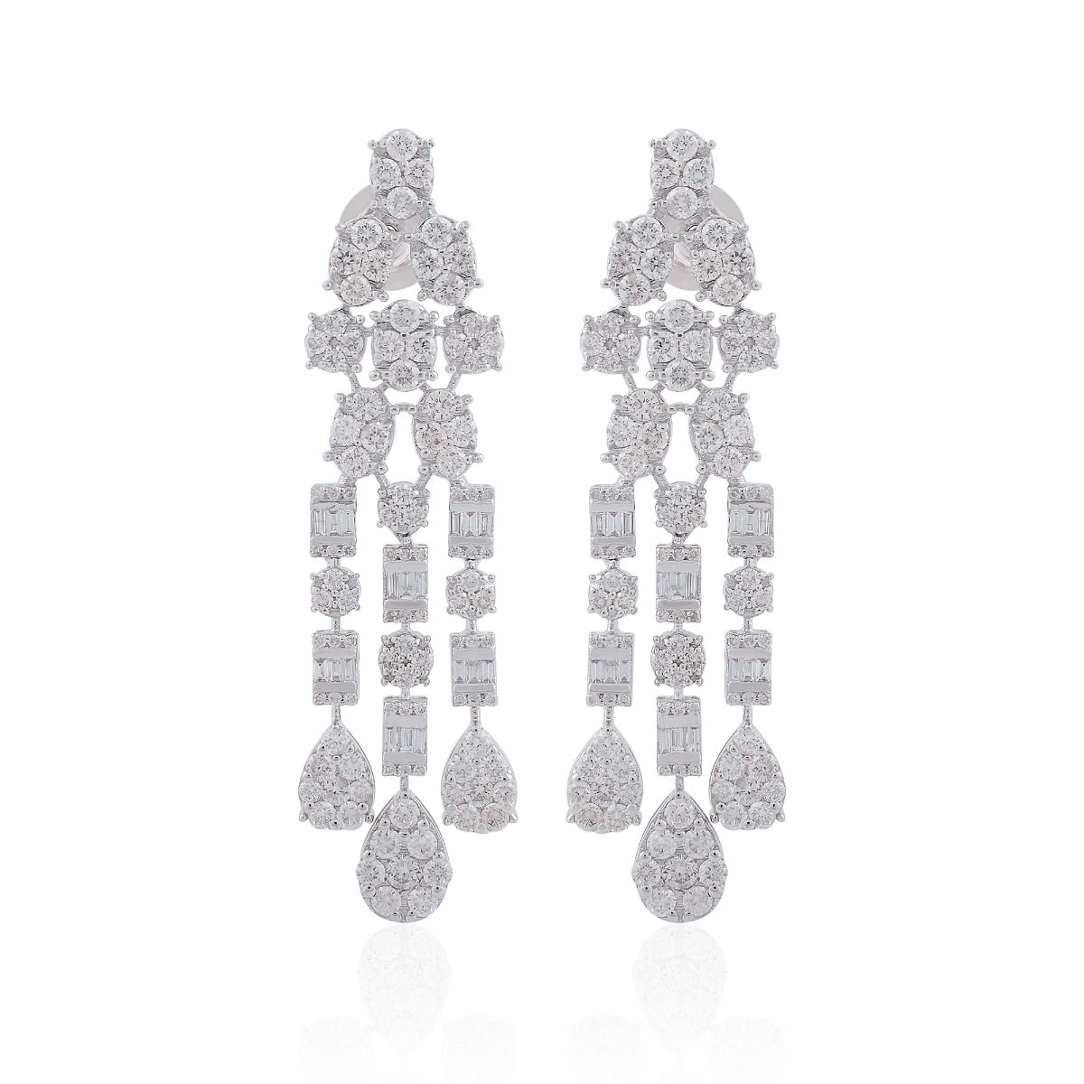 3.75 Ct. SI Clarity HI Color Diamond In18kt White Gold Chandelier Earrings For Women |Bridal Set Earrings |Chandelier Earrings |Jewelry For Women