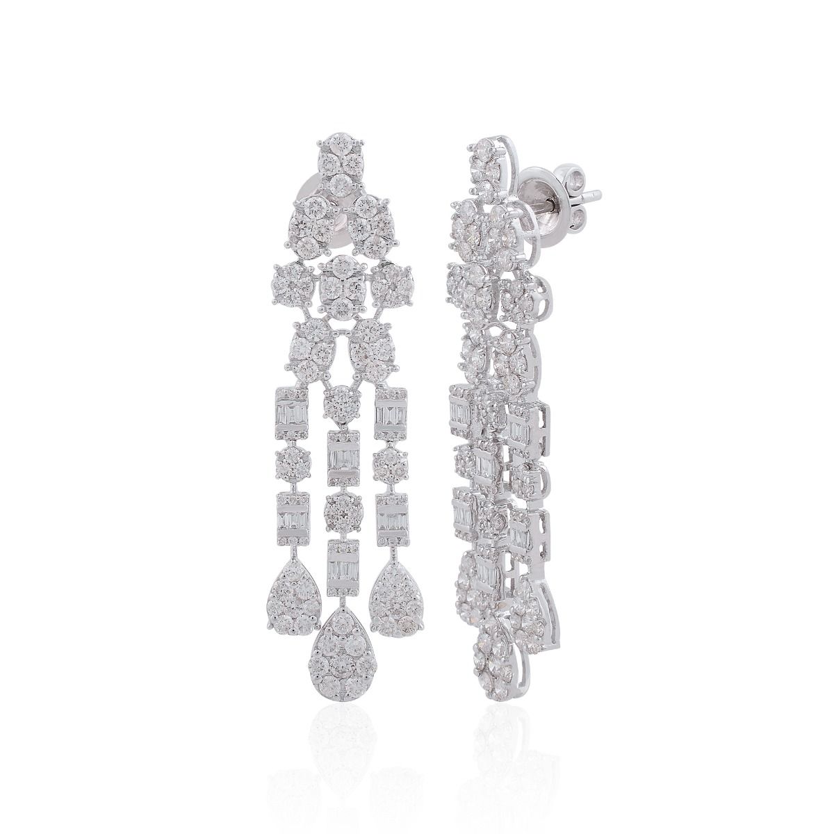 3.75 Ct. SI Clarity HI Color Diamond In18kt White Gold Chandelier Earrings For Women |Bridal Set Earrings |Chandelier Earrings |Jewelry For Women