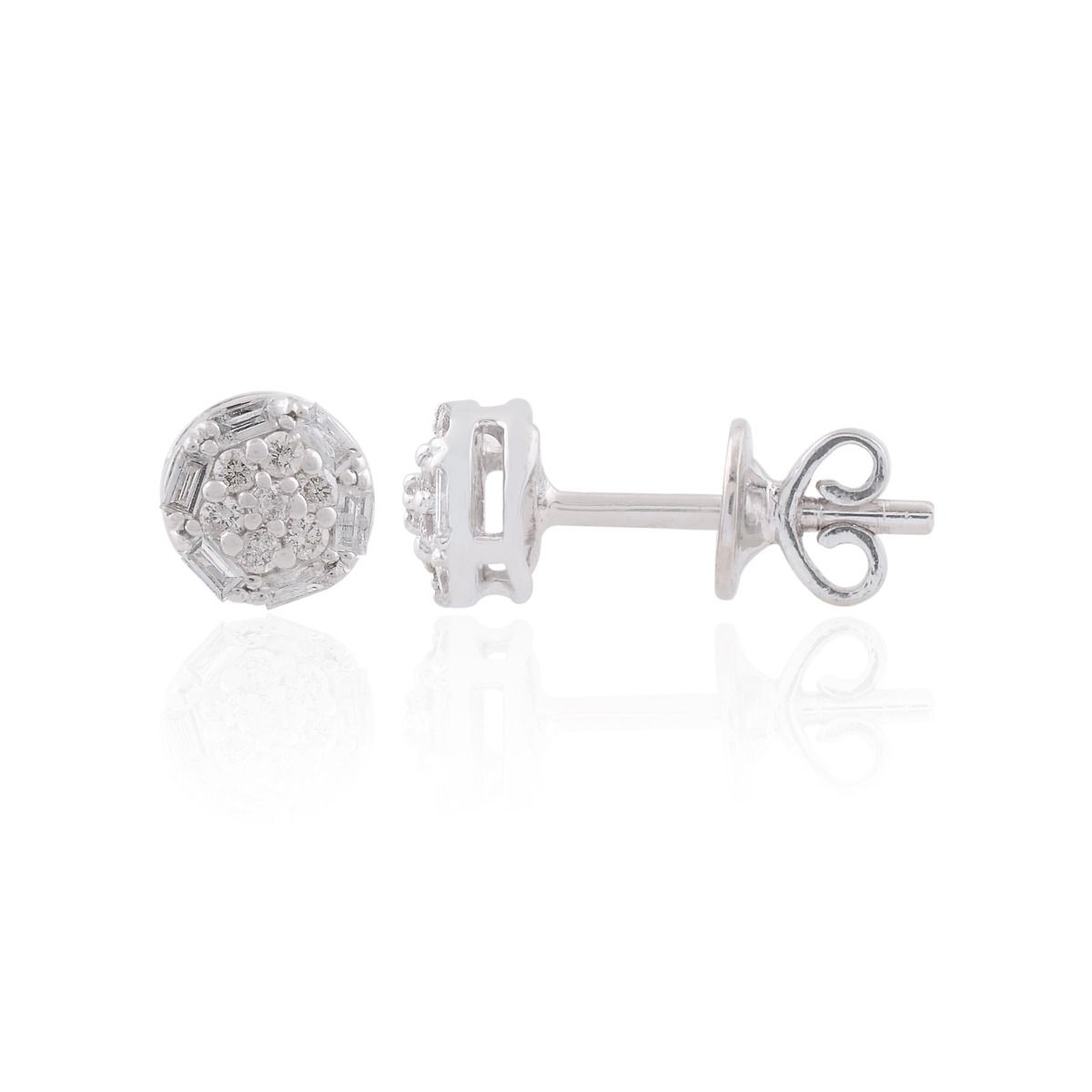 18k White Gold 0.25 TCW SI Clarity HI Color Diamond Tiny Stud Earrings Jewelry For Women , Party Wear Stud Earrings