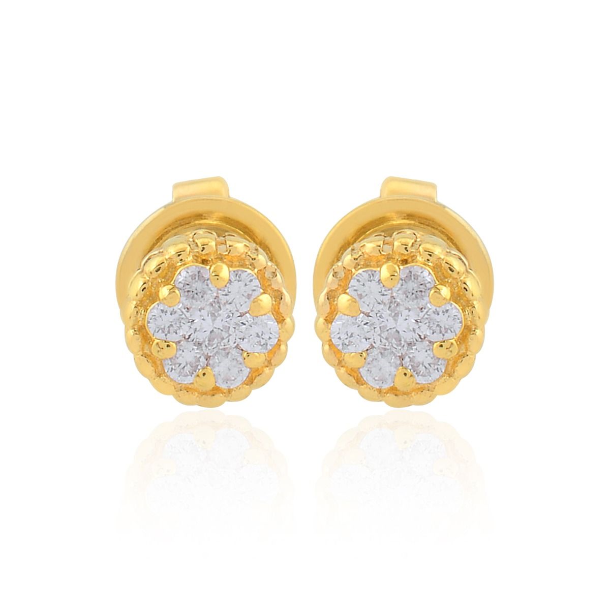 0.13Carats SI Clarity HI Color Diamond in 18kt Yellow Gold |Diamond Stud earrings |Tiny Studs| Jewelry For Women |Gift For Her