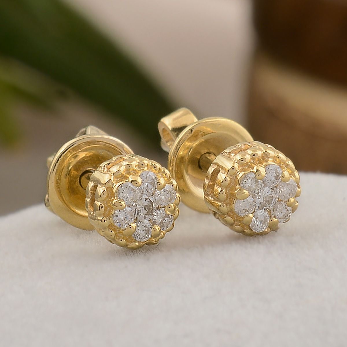 0.13Carats SI Clarity HI Color Diamond in 18kt Yellow Gold |Diamond Stud earrings |Tiny Studs| Jewelry For Women |Gift For Her