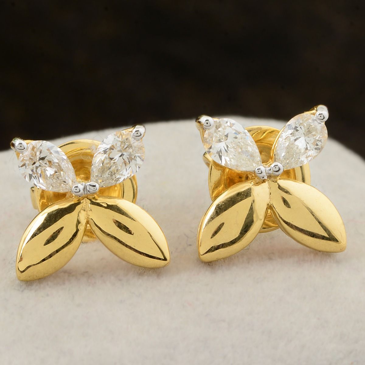 18k Yellow Gold 0.66 TCW SI Clarity HI Color Marquise Diamond Stud Earring jewelry For Women