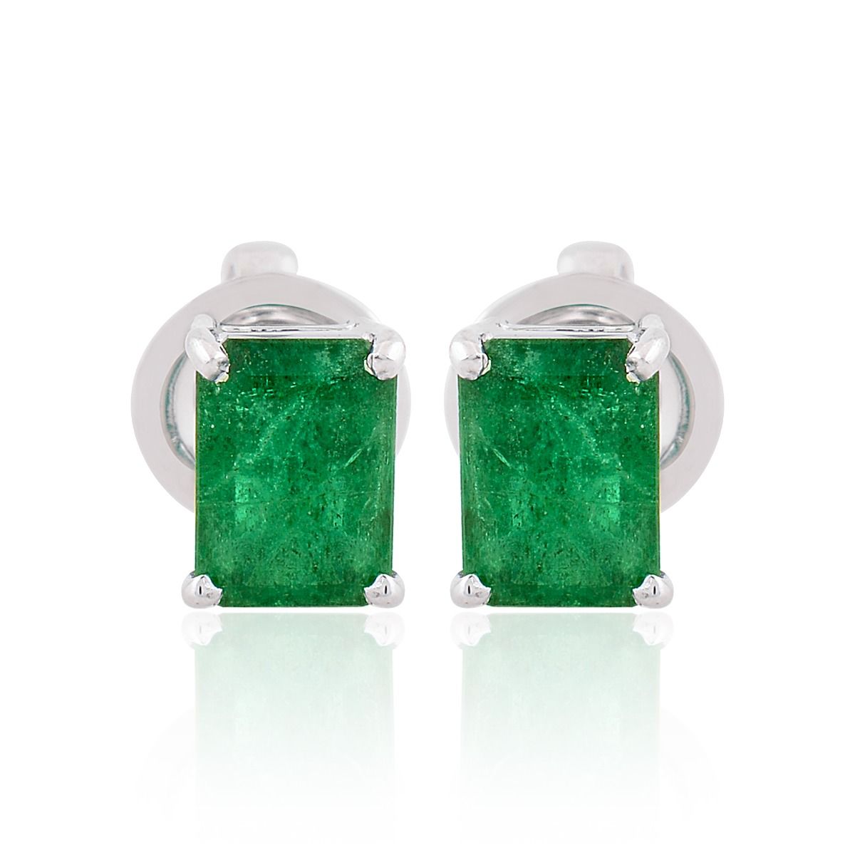 2.26 Carats SI Clarity HI Color Diamond Zambian Emerald Gemstone Stud Earrings |Jewelry For Women |Handmade Stud Earrings |Birthday Gift