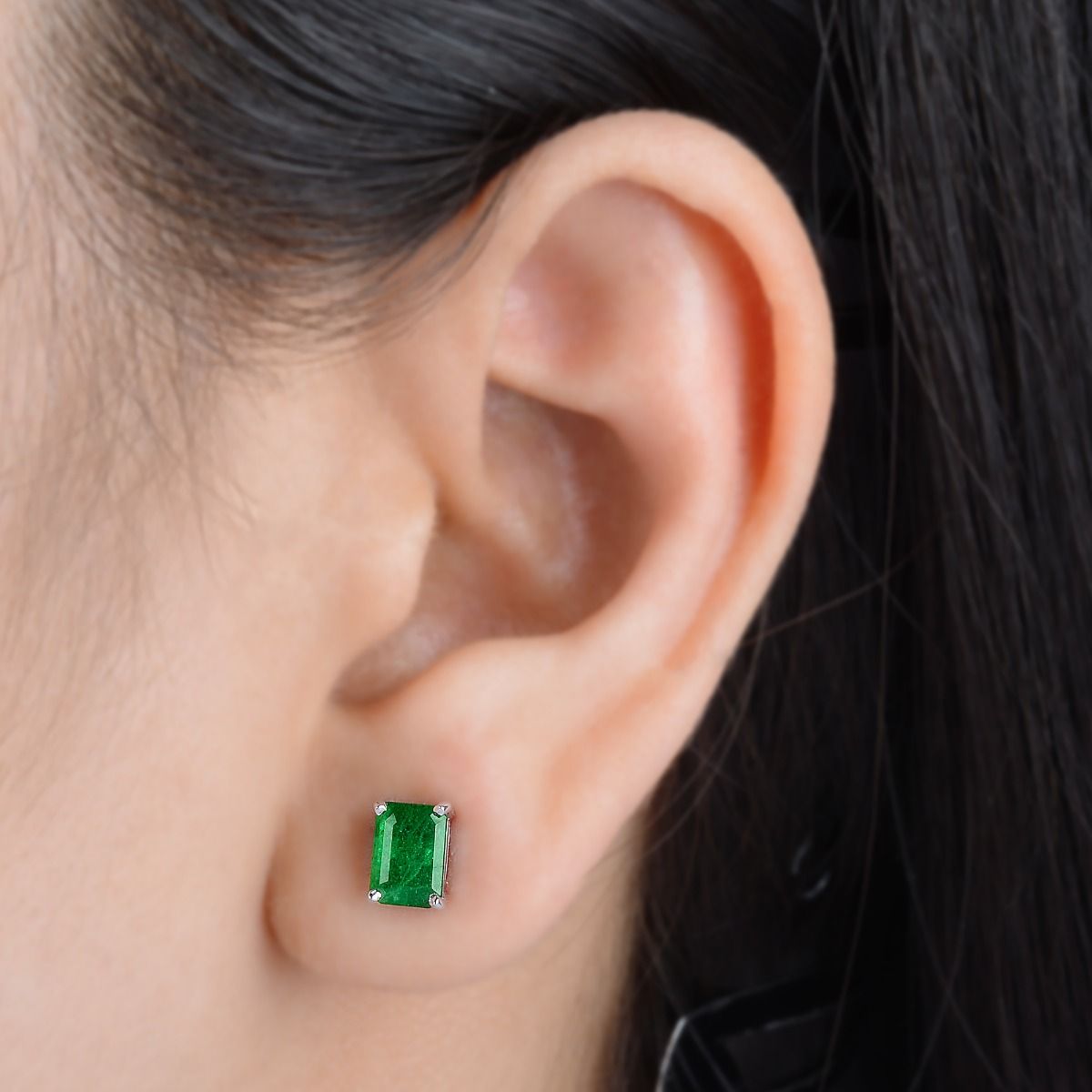 2.26 Carats SI Clarity HI Color Diamond Zambian Emerald Gemstone Stud Earrings |Jewelry For Women |Handmade Stud Earrings |Birthday Gift