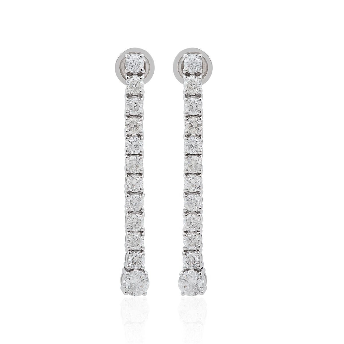 18k White Gold 3.30 TCW SI Clarity HI Color Diamond Dangle Party Wear Earrings Handmade Jewelry For Women