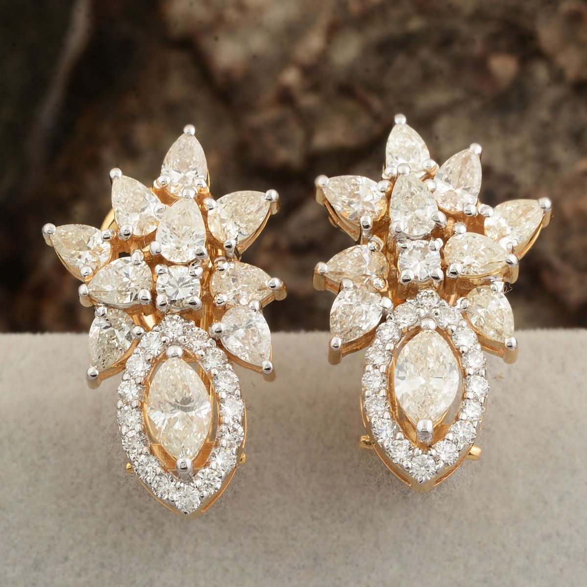 18k Yellow Gold 2.70 TCW SI Clarity HI Color Diamond Stud Earrings Jewelry Gift For Her, Birthday Gift For Your Loved One