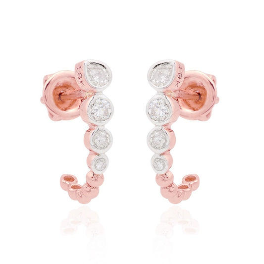 Rose 18k Gold 0.39 TCW SI/HI Natural Diamond Stud Earrings Jewelry | Birthday Gift for Her