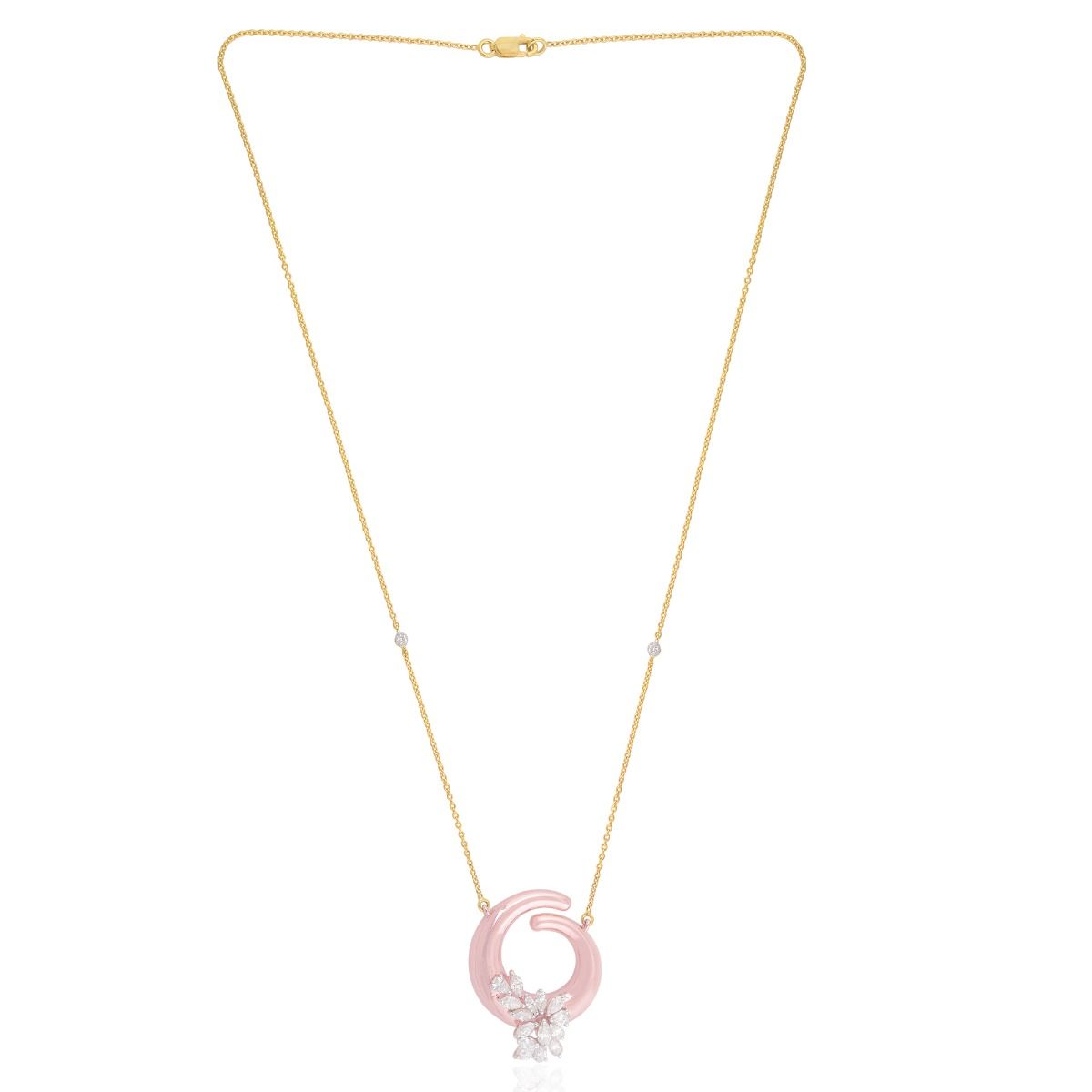 18k Rose Gold 1.45 Carats SI Clarity HI Color Marquise Diamond Party Wear Pendant Jewelry For Women