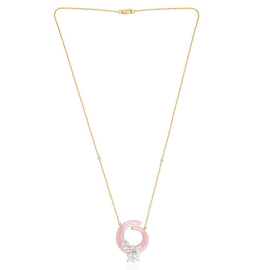 18k Rose Gold 1.45 Carats SI Clarity HI Color Marquise Diamond Party Wear Pendant Jewelry For Women