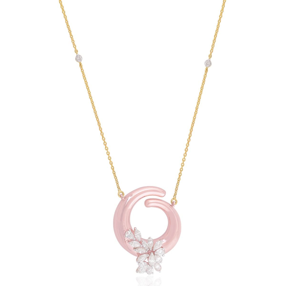 18k Rose Gold 1.45 Carats SI Clarity HI Color Marquise Diamond Party Wear Pendant Jewelry For Women