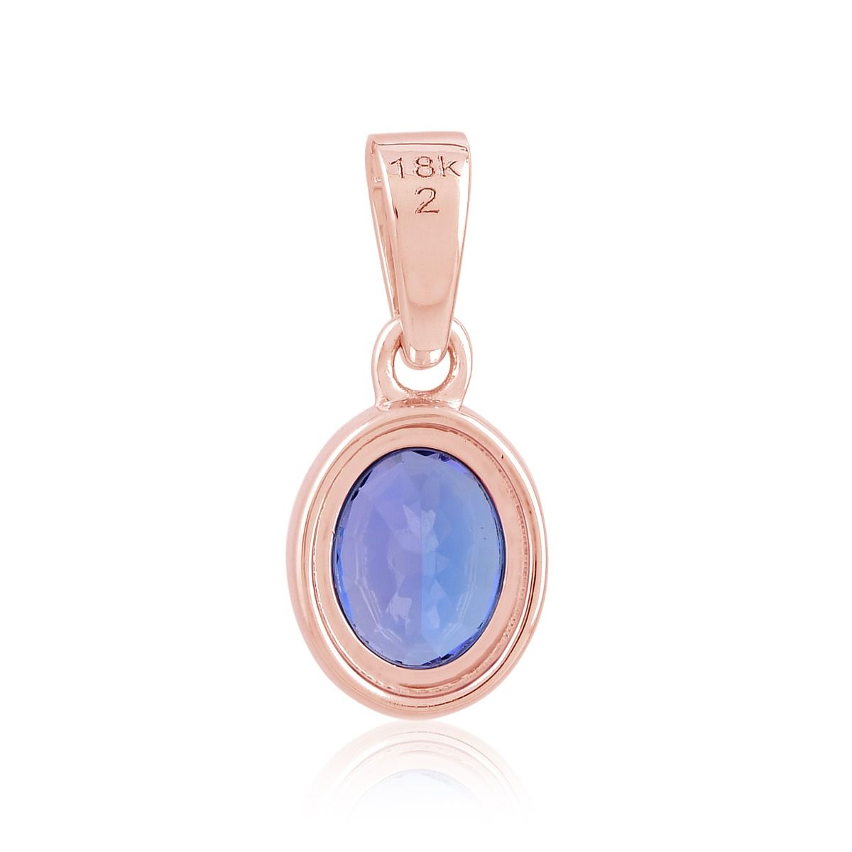 Solid 18k Rose Gold Tiny Pendant Natural 2.24 Carat Natural Tanzanite Gemstone Jewelry Birthday Gift