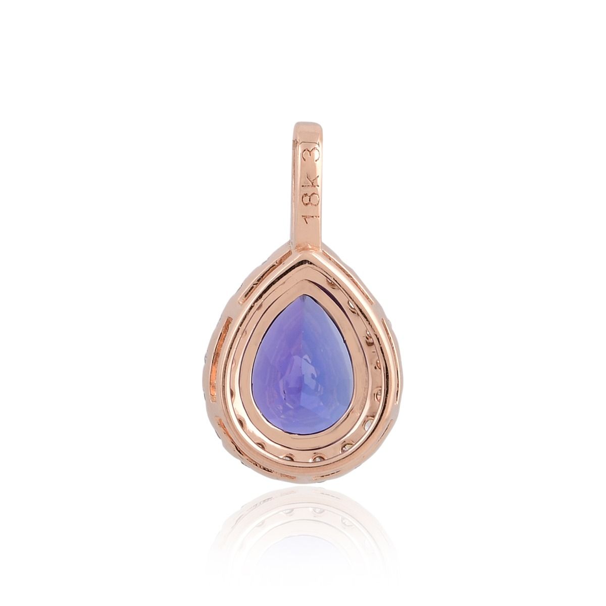 18k Rose Gold 0.20 Carat HI/SI Diamond Pendant Natural Pear Shape Tanzanite Gemstone Jewelry