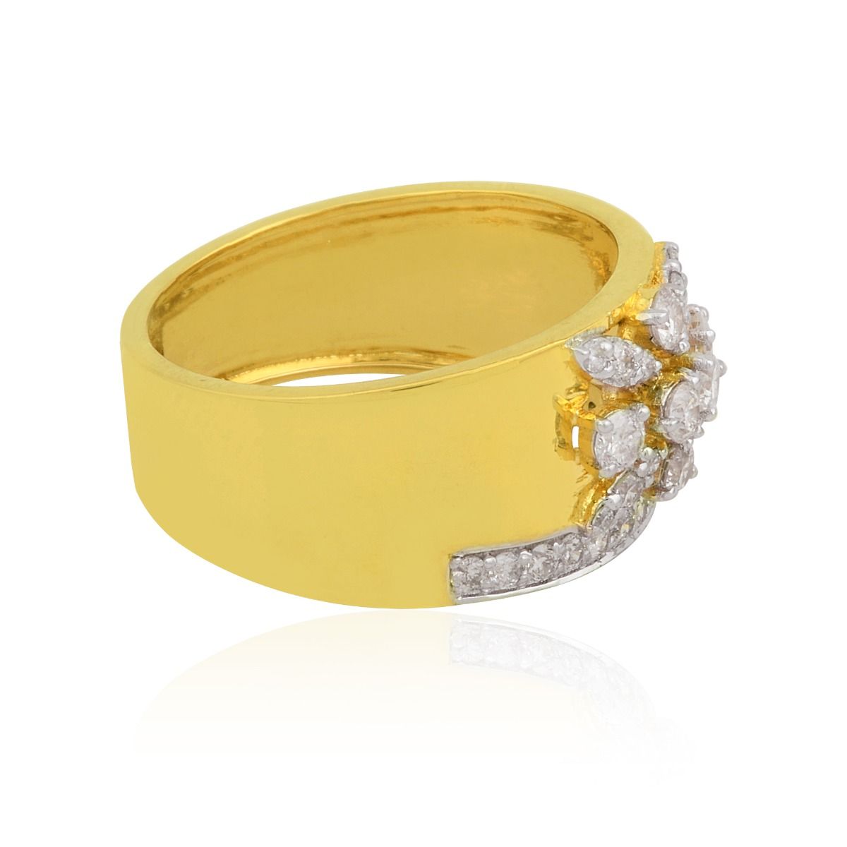 18k Yellow Gold 0.56 TCW SI Clarity HI Color Diamond Band Ring Jewelry For Women