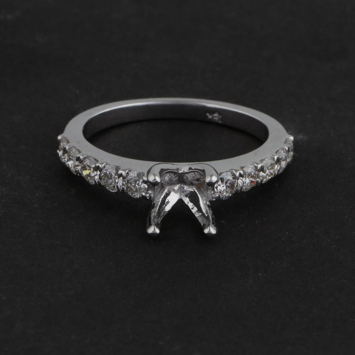 Solid 18k White Gold SI Clarity Hi Color Diamond Mount Ring Jewelry