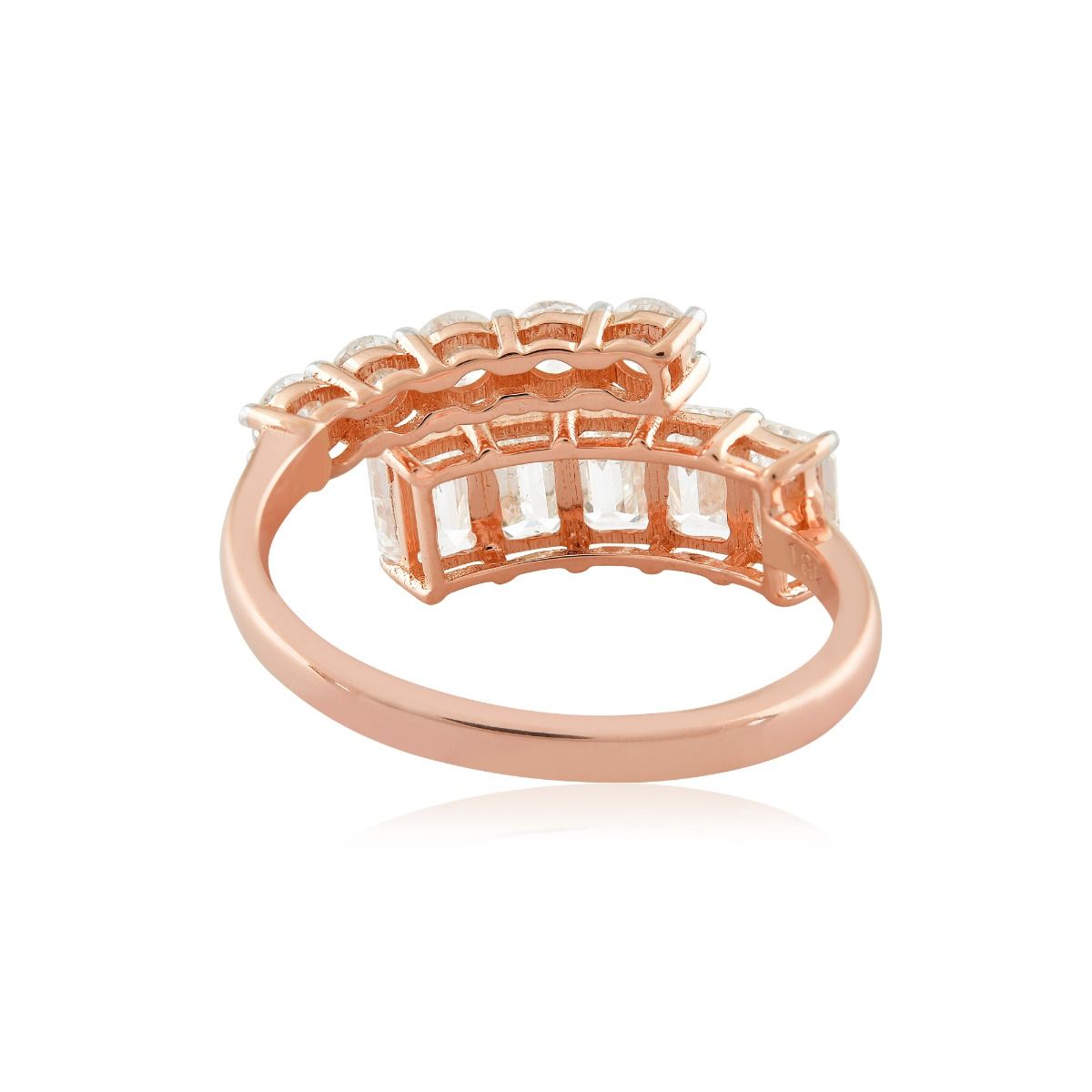 18k Rose Gold Open Band Ring Natural 2.10 Carat Hi Color Si Clarity Diamond Handmade Jewelry