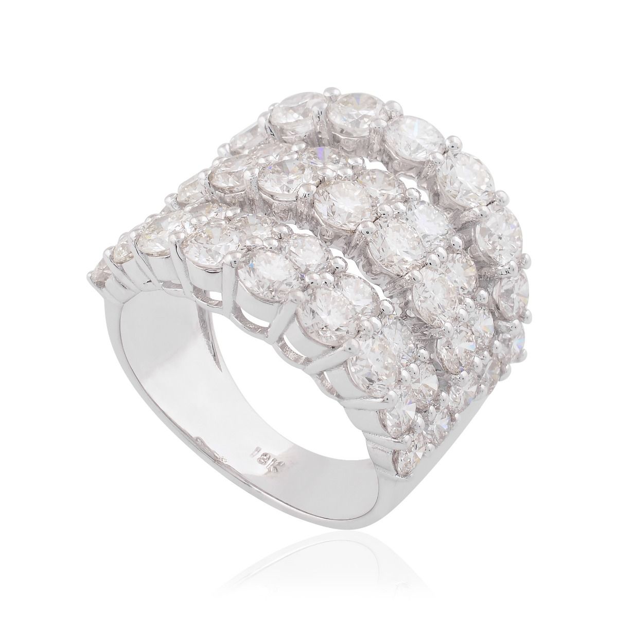 18k White Gold 5.40 TCW SI Clarity HI Color Diamond Party Wear Statement Ring Jewelry For Women