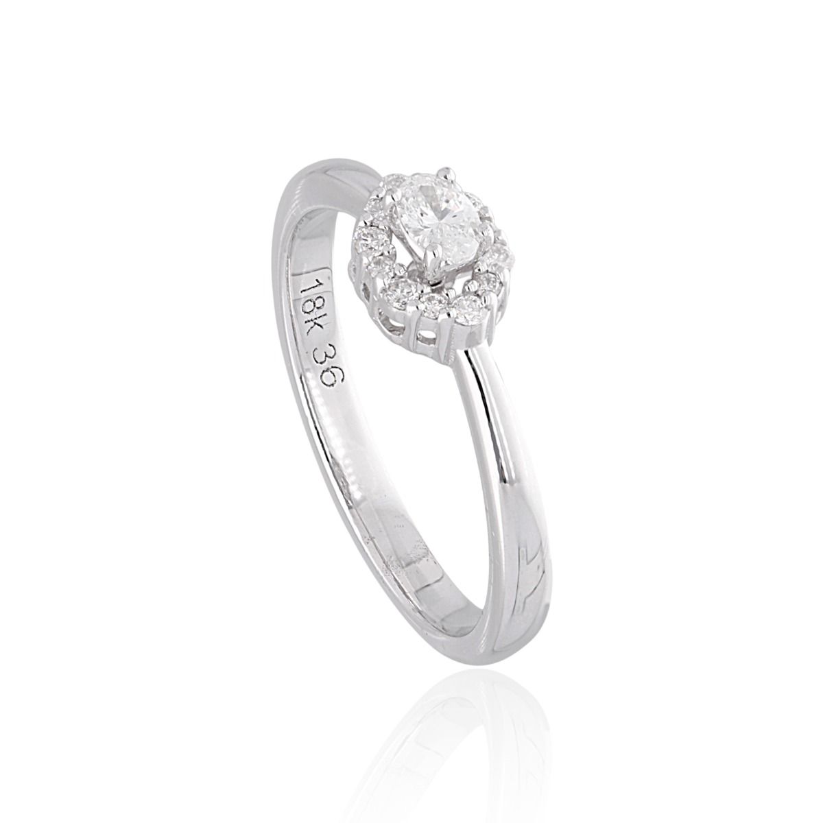 18k White Gold Handmade Minimalist Ring Natural 0.23 Carat HI/SI Diamond Wedding Jewelry