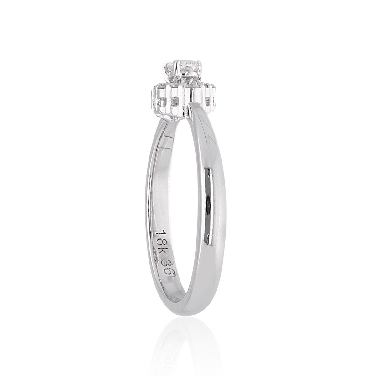 18k White Gold Handmade Minimalist Ring Natural 0.23 Carat HI/SI Diamond Wedding Jewelry