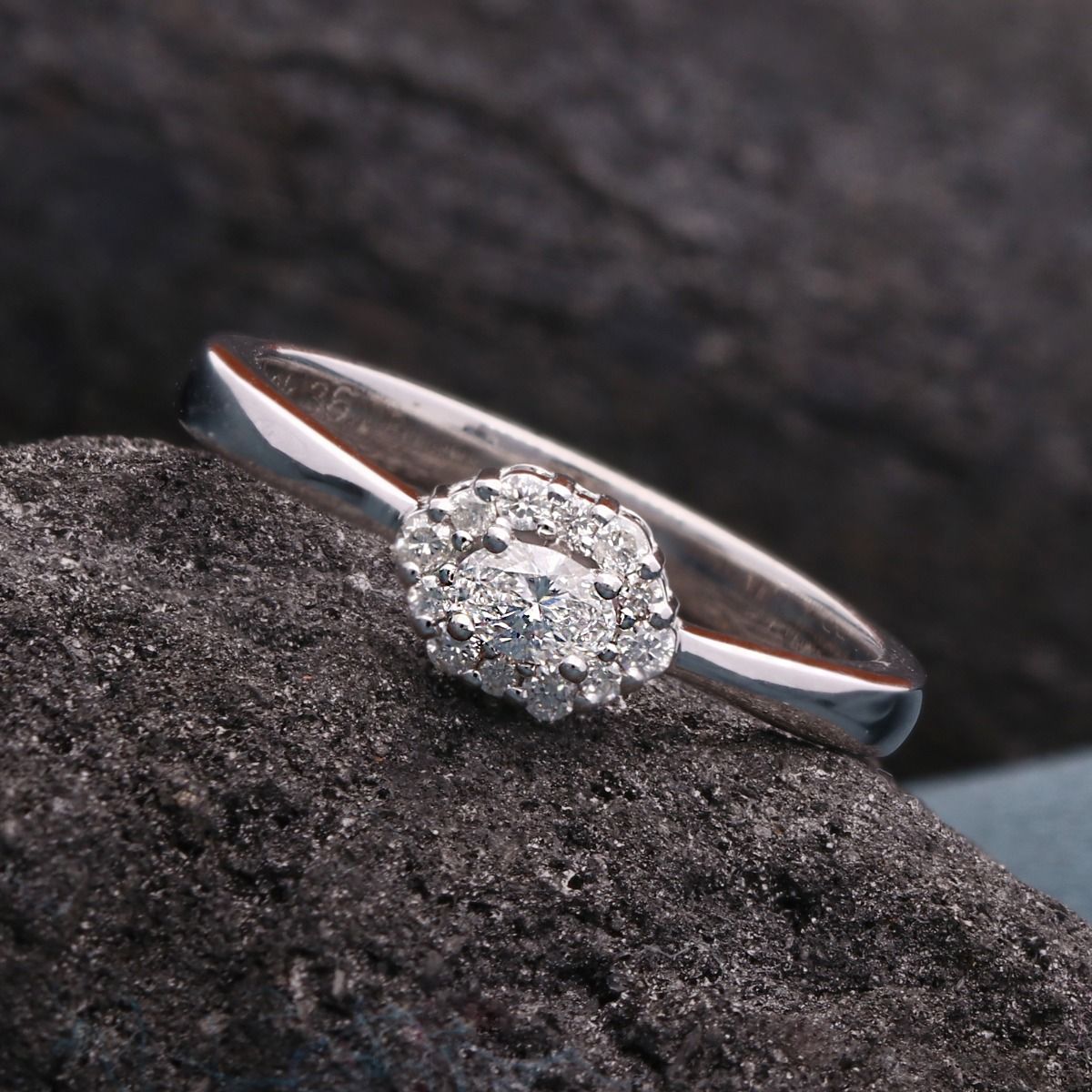 18k White Gold Handmade Minimalist Ring Natural 0.23 Carat HI/SI Diamond Wedding Jewelry