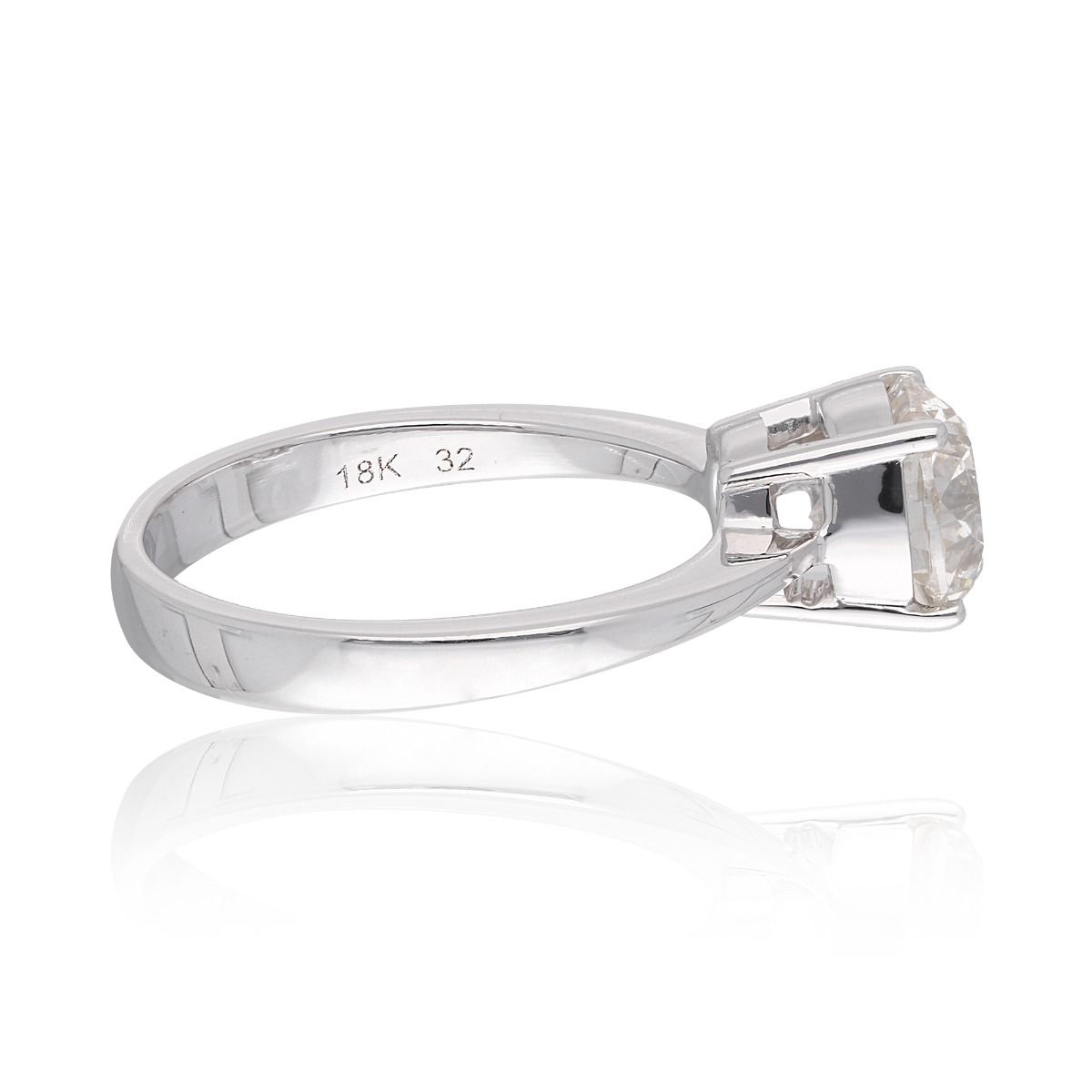 2.02 Carat HI/SI Diamond Wedding Ring Solid 18k White Gold Handmade Women Jewelry