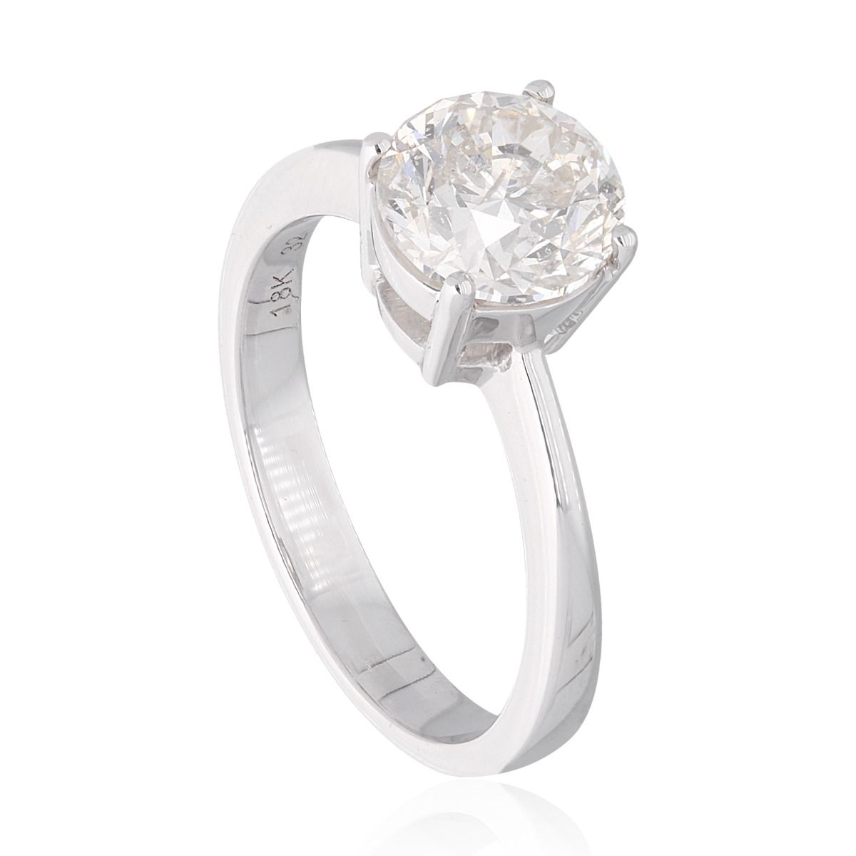 2.02 Carat HI/SI Diamond Wedding Ring Solid 18k White Gold Handmade Women Jewelry