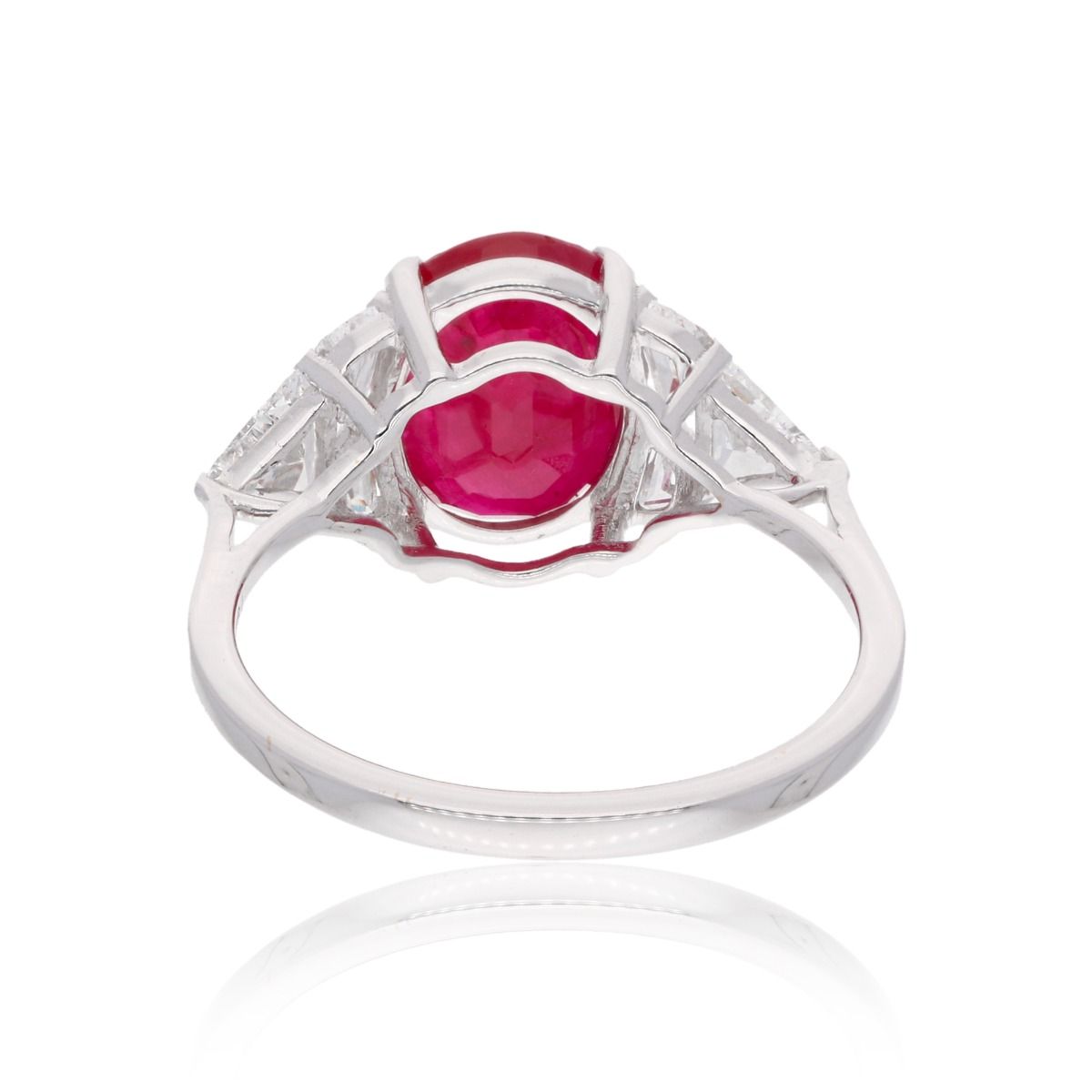 Natural 0.61 Carat HI/SI Diamond Ruby Gemstone Ring Solid 18k White Gold Handmade Jewelry Birthday Gift For Her