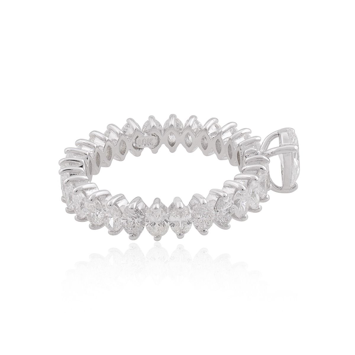 18k White Gold 2.47 TCW SI Clarity HI Color Prong Setting Diamond Party Wear ring Jewelry For Women