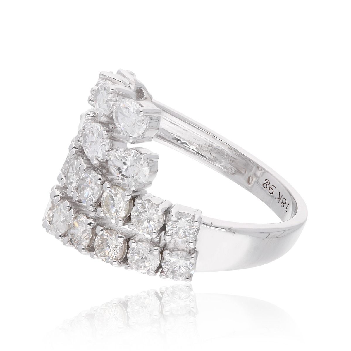 18k White Gold 2.32 Carat HI Color SI Clarity Diamond Handmade Ring Bridal Wedding Gold Fine Jewelry