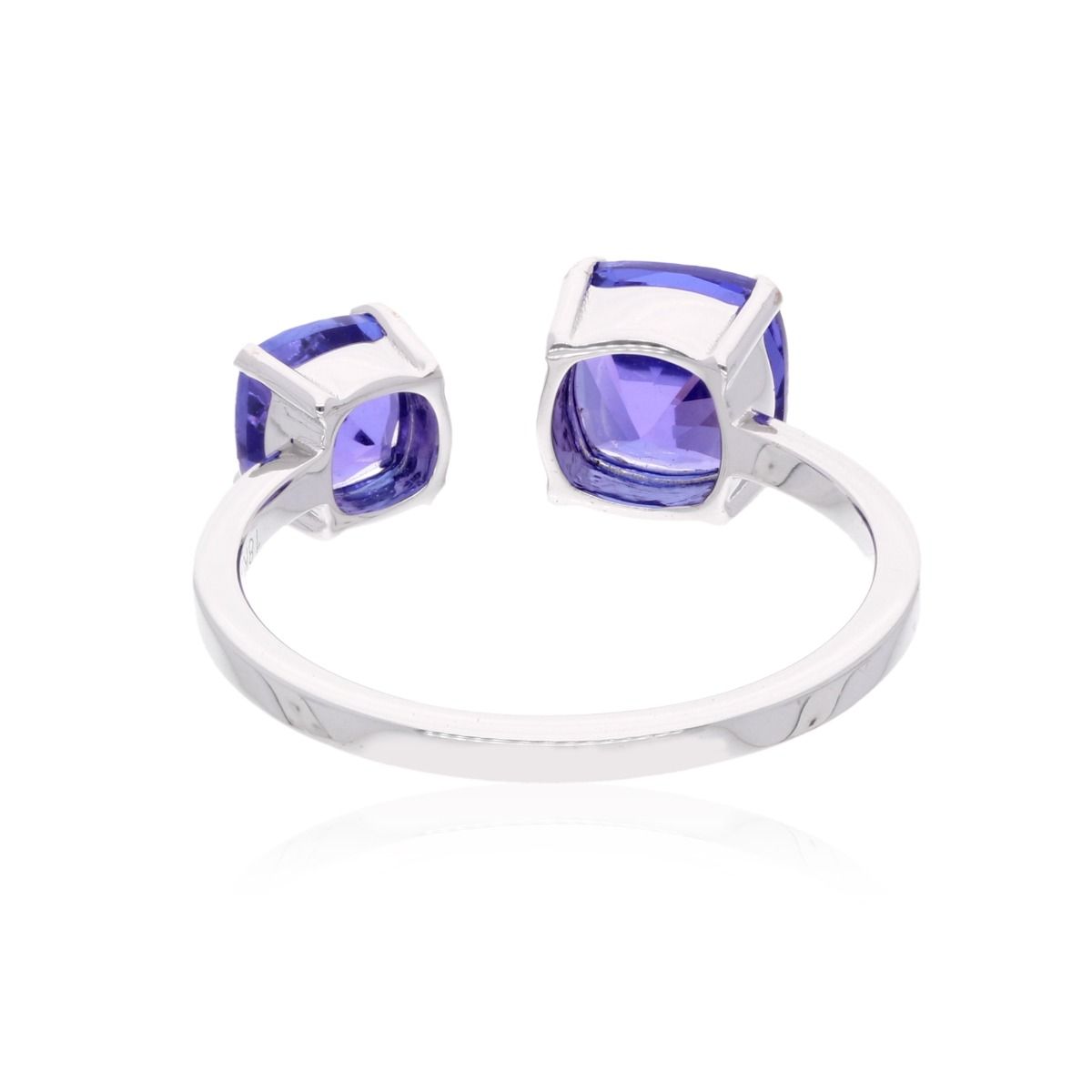 Natural Tanzanite Gemstone 18k White Gold Handmade Cuff Ring Fine Jewelry Gift For Her