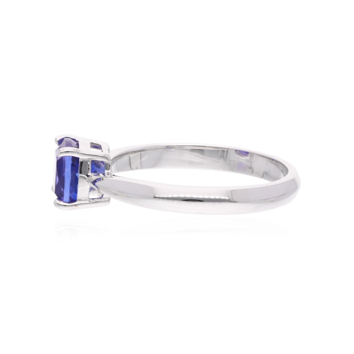 Cushion Shape Tanzanite Gemstone Ring 18k White Gold Handmade Fine Jewelry Birthday Gift