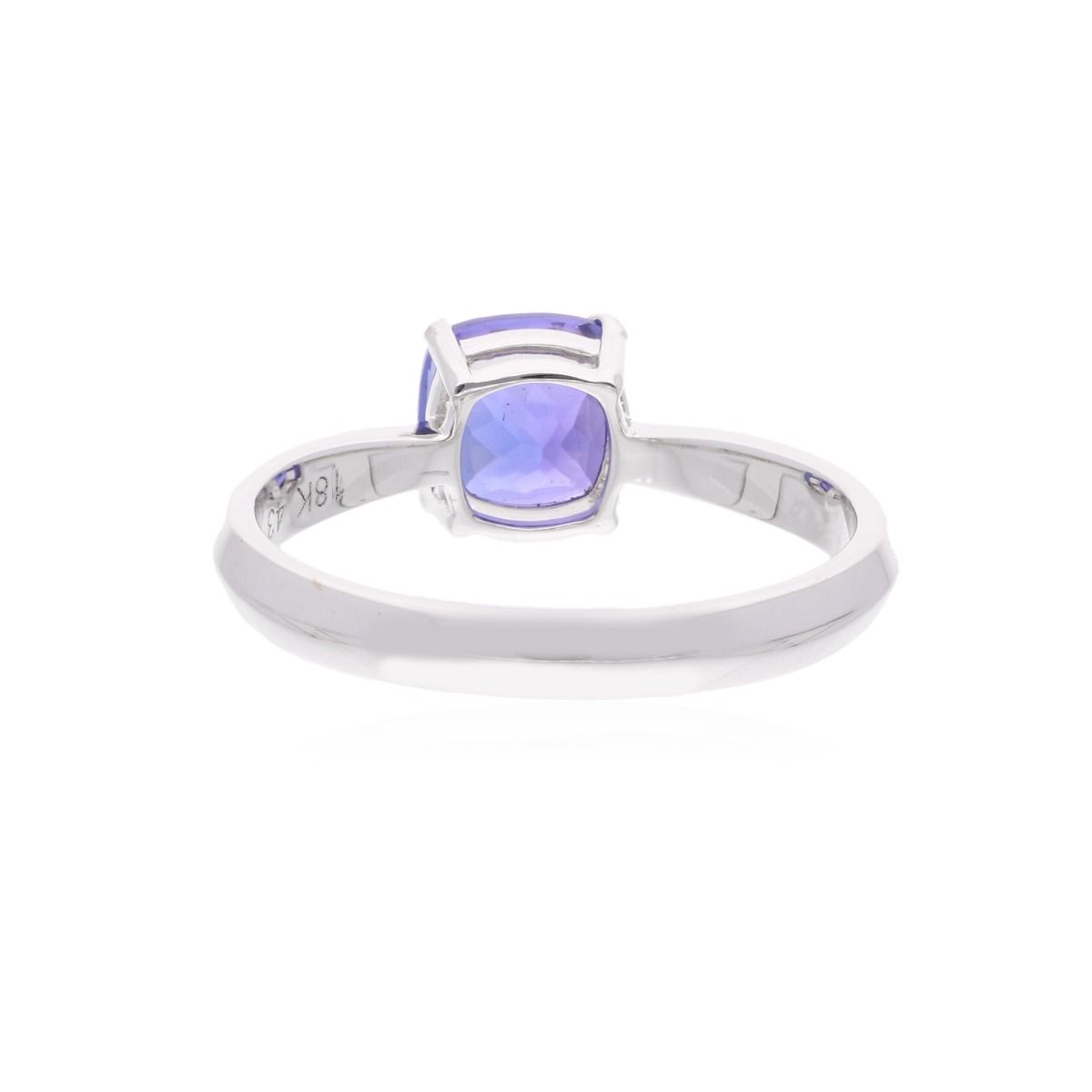 Cushion Shape Tanzanite Gemstone Ring 18k White Gold Handmade Fine Jewelry Birthday Gift