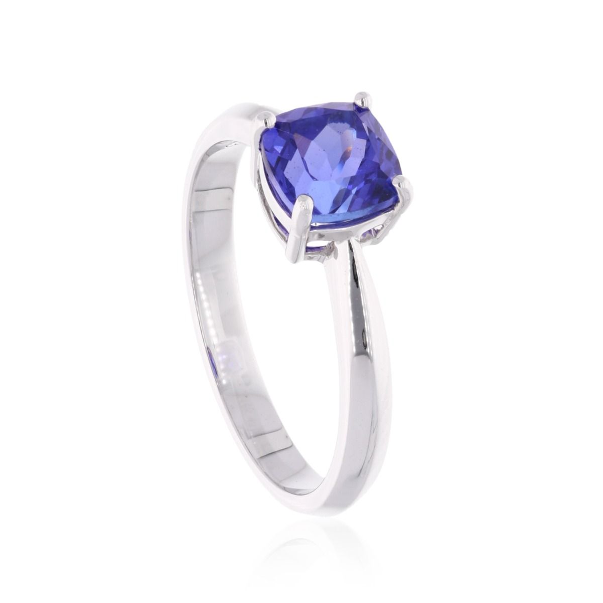 Cushion Shape Tanzanite Gemstone Ring 18k White Gold Handmade Fine Jewelry Birthday Gift