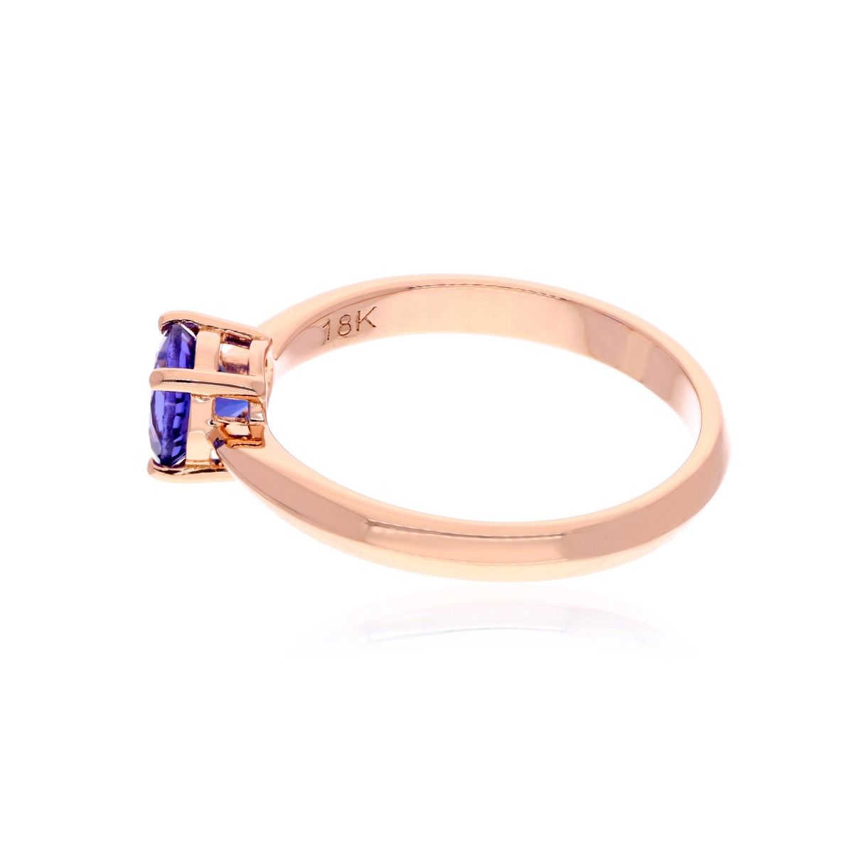 Round Shape Natural Tanzanite Gemstone Handmade Ring 18k Rose Gold Women Jewelry Gift For Her