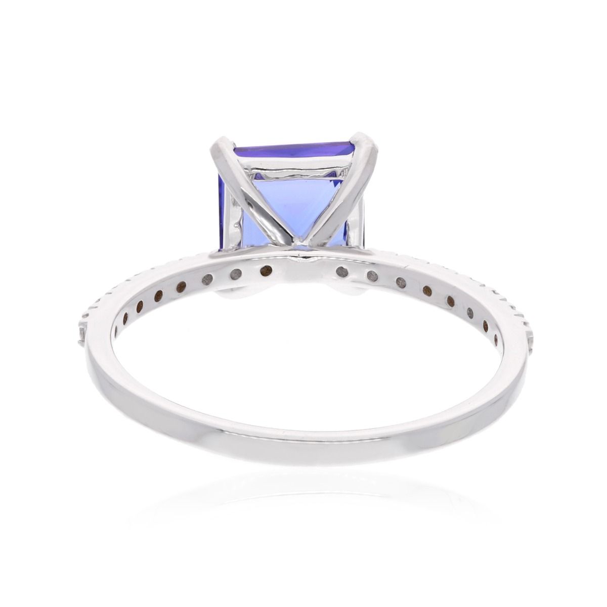 Solid 18k White Gold Handmade Ring Natural 0.18 Carat HI/SI Diamond Tanzanite Gemstone Jewelry