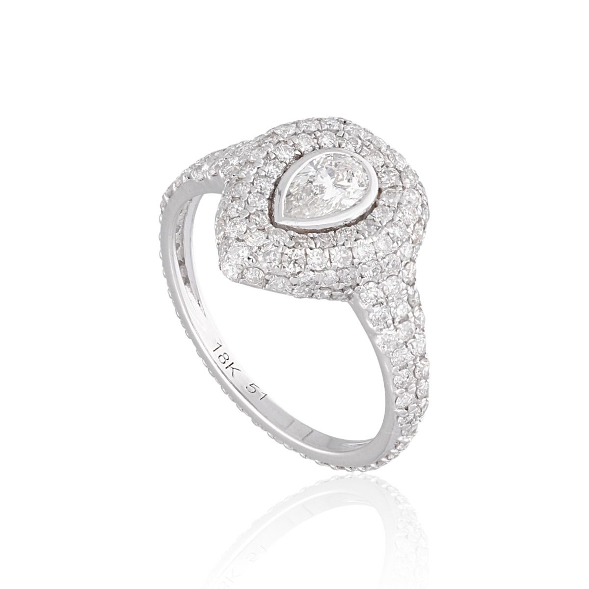 Dazzling Diamond Anniversary Ring Crafted with 18k White Gold 1.48 Carat Hi Color Si Clarity